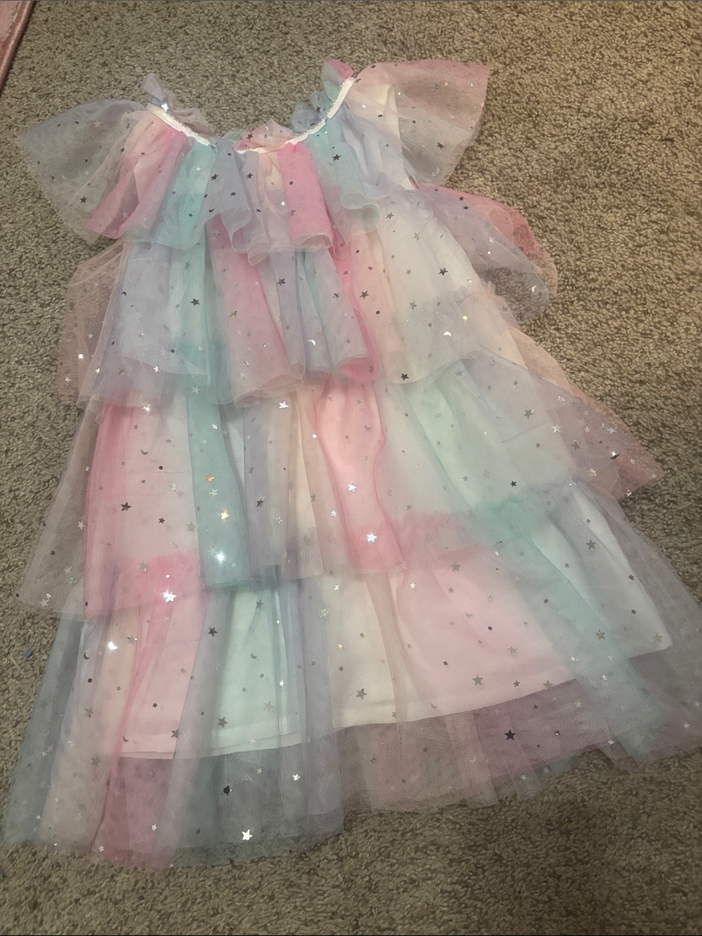 Lola + The Boys Pastel Star Tulle Dress - Pink, Blue, Mint